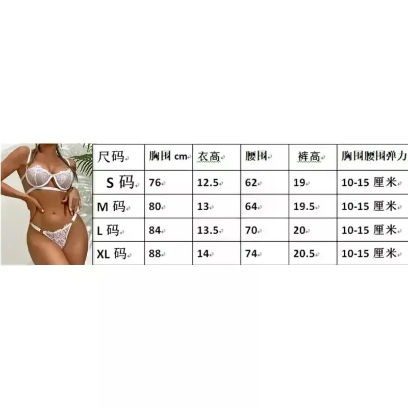 Description Picture 2 of itemSexy Lingerie Woman Lace Transparent Underwear Fairy Embroidery Brief Sets Delicate Bra Kit Push Up Breves Sets Thin Erotic Bras