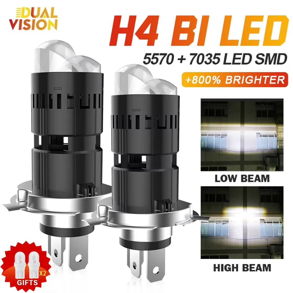 9500000LM H4 LED Projector Lens Car Headlight Bulbs Mini Bi LED 2200W High Low Beam Auto Motorcycle Lamp Plug&Play led lights led bulbs led headlights led car lights led car headlights car headlamps