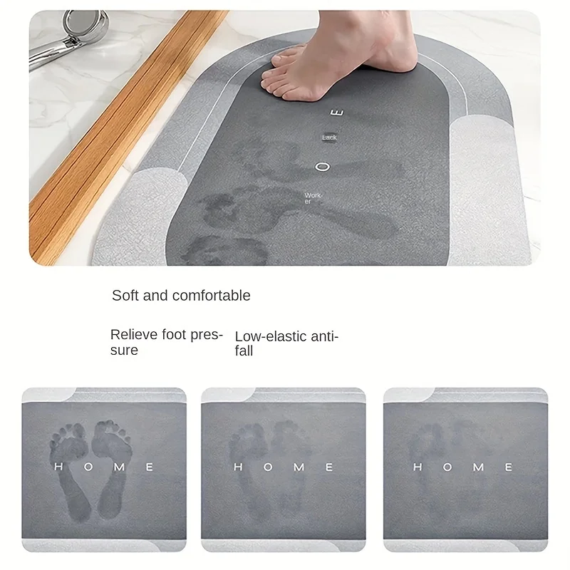 Super Non-slip Bathroom Mats Absorbent Quick-drying Mats Diatomaceous Earth Non-slip Foot Bathroom Bathtub