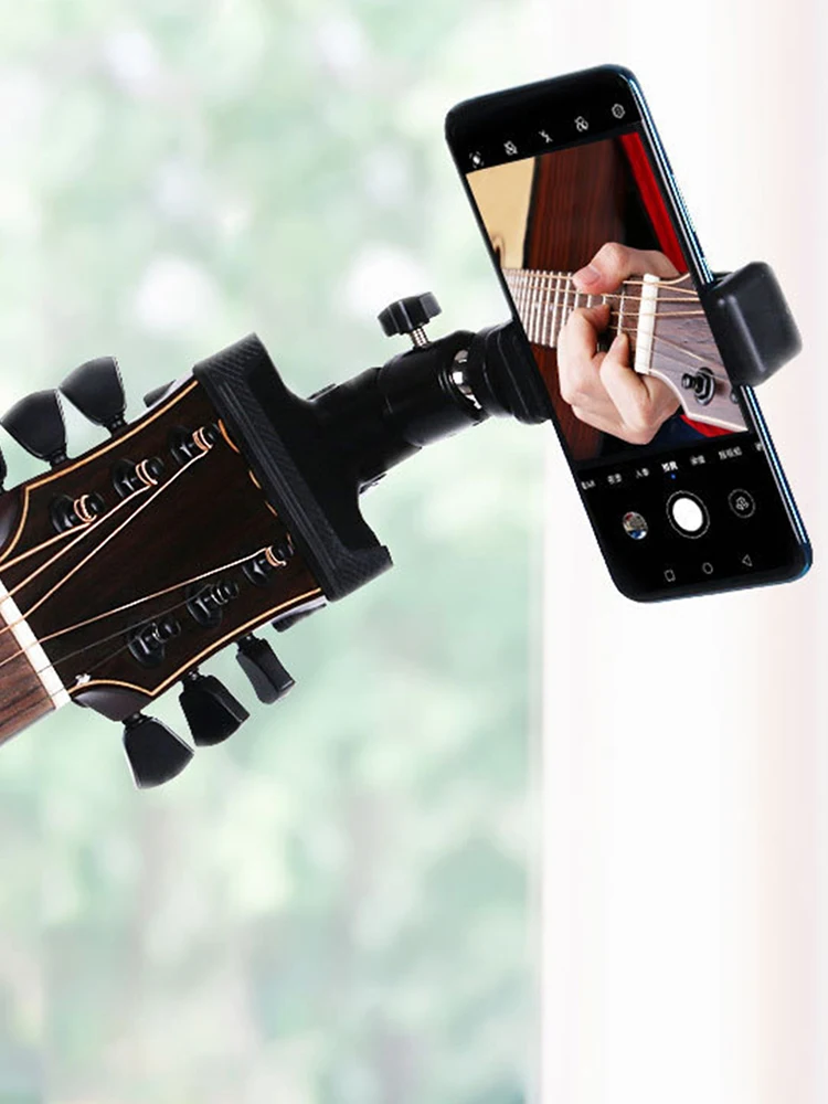Guitar Head Phone Holder Adjustable Angle Cell Phone Stand Clamp Guitar Head Phone Mount Musical Instrument Accessories