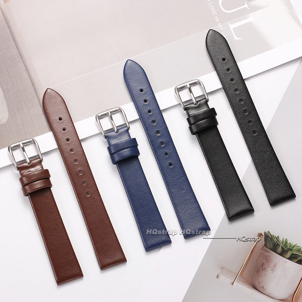 Elegant Slim Leather Watch Strap for Women – High-Quality Universal Replacement Watchband