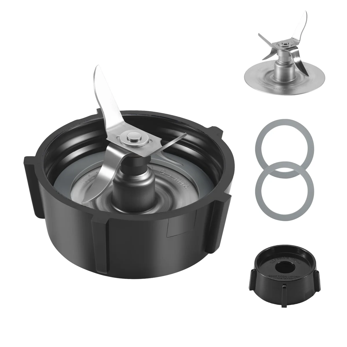 Replacement Parts for Oster Osterizer Blender, 4 Point Fusion Blades Assembly with 2 Piece Rubber Seal Gasket 4961 HOT