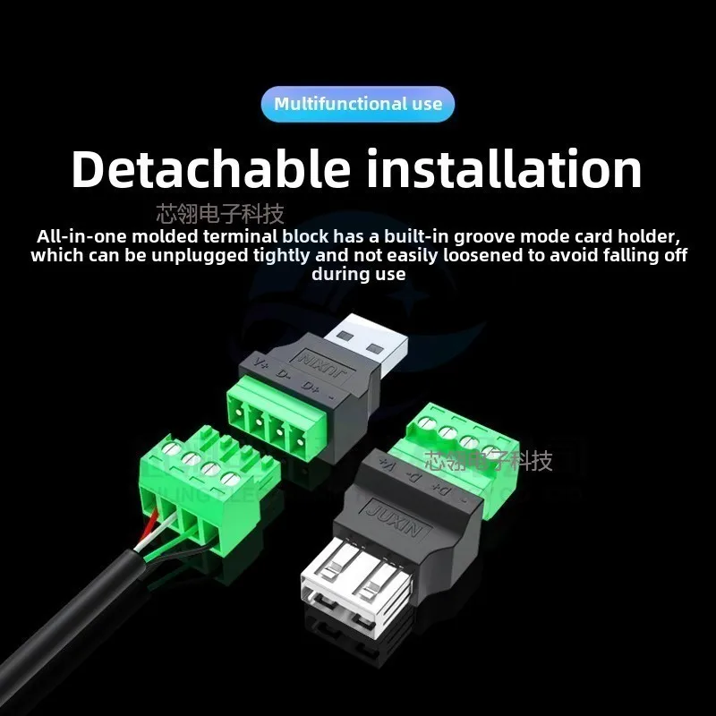 Universal USB Male/Female Solderless Connector