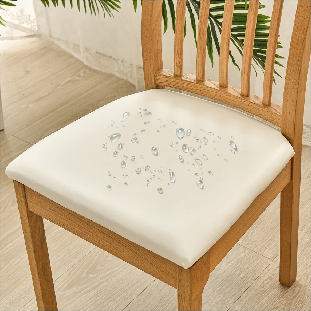 Waterproof Chair Cover PU Leather Seat Cover Stretch Chair Seat Cushion  Protector for Kitchen Dining Room Funda Asiento Silla - AliExpress