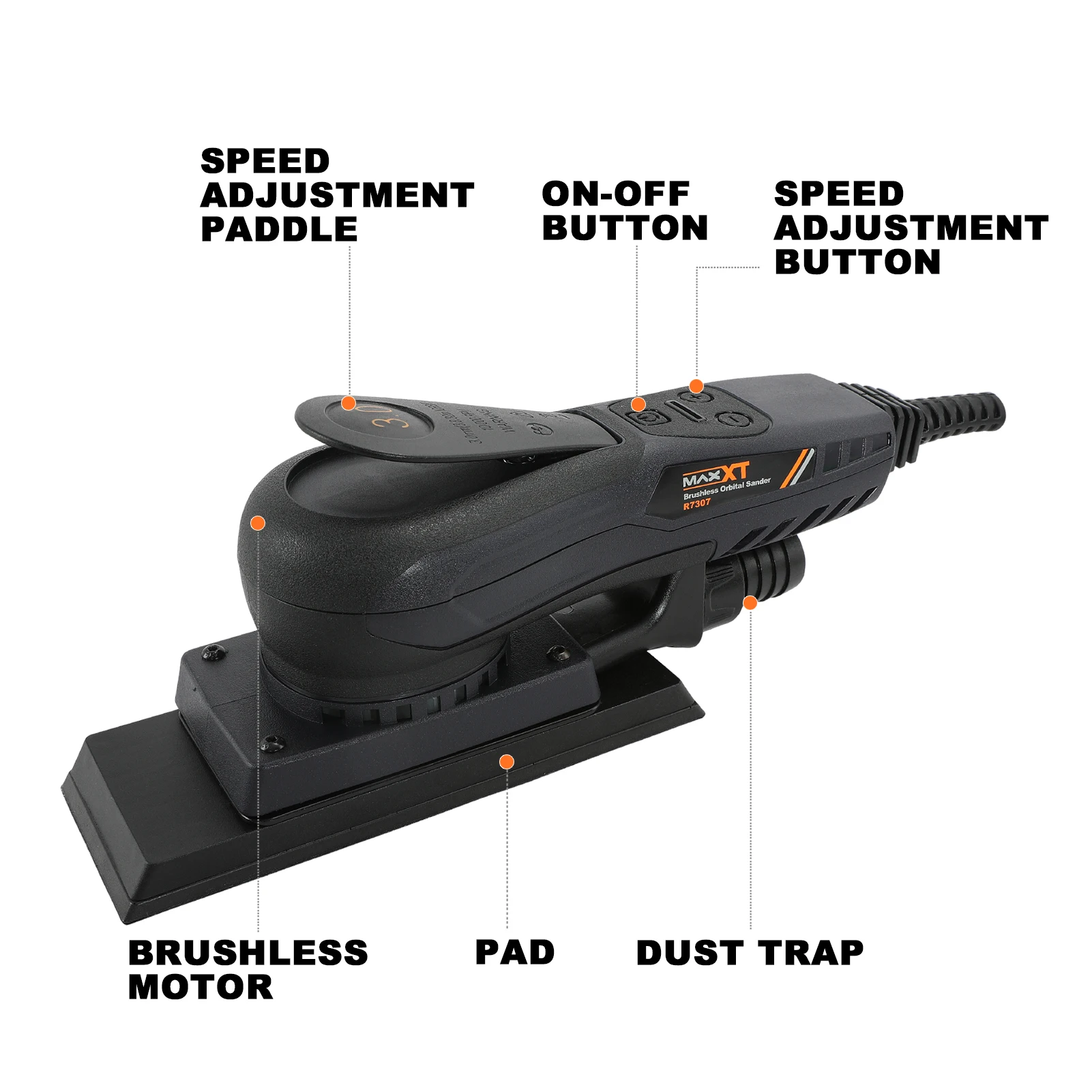 MAXXT Electric Sander Supplier 70x198mm  Power Sanding Machine Manufacturer Orbital 3mm Car care products 5