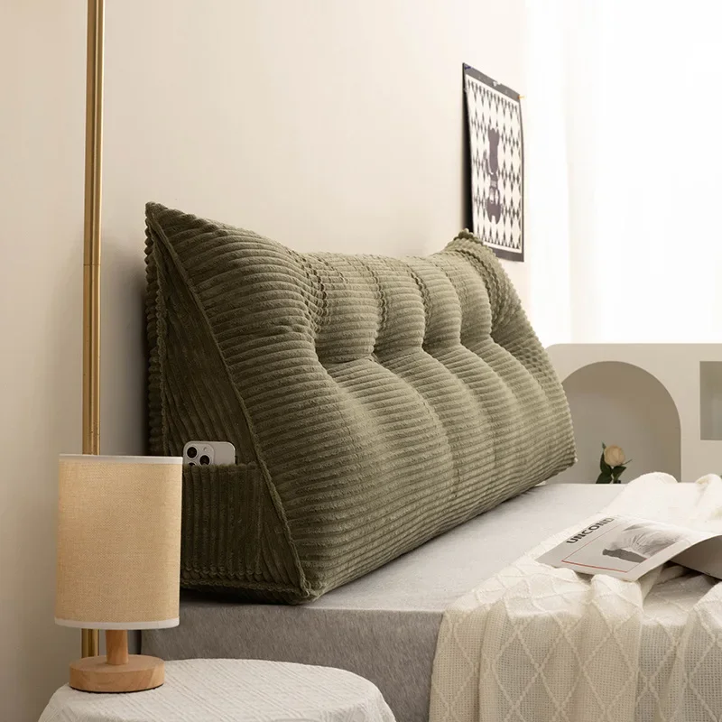 Triangular Wedge Headboard Pillow Large Bolster Bed Rest Reading