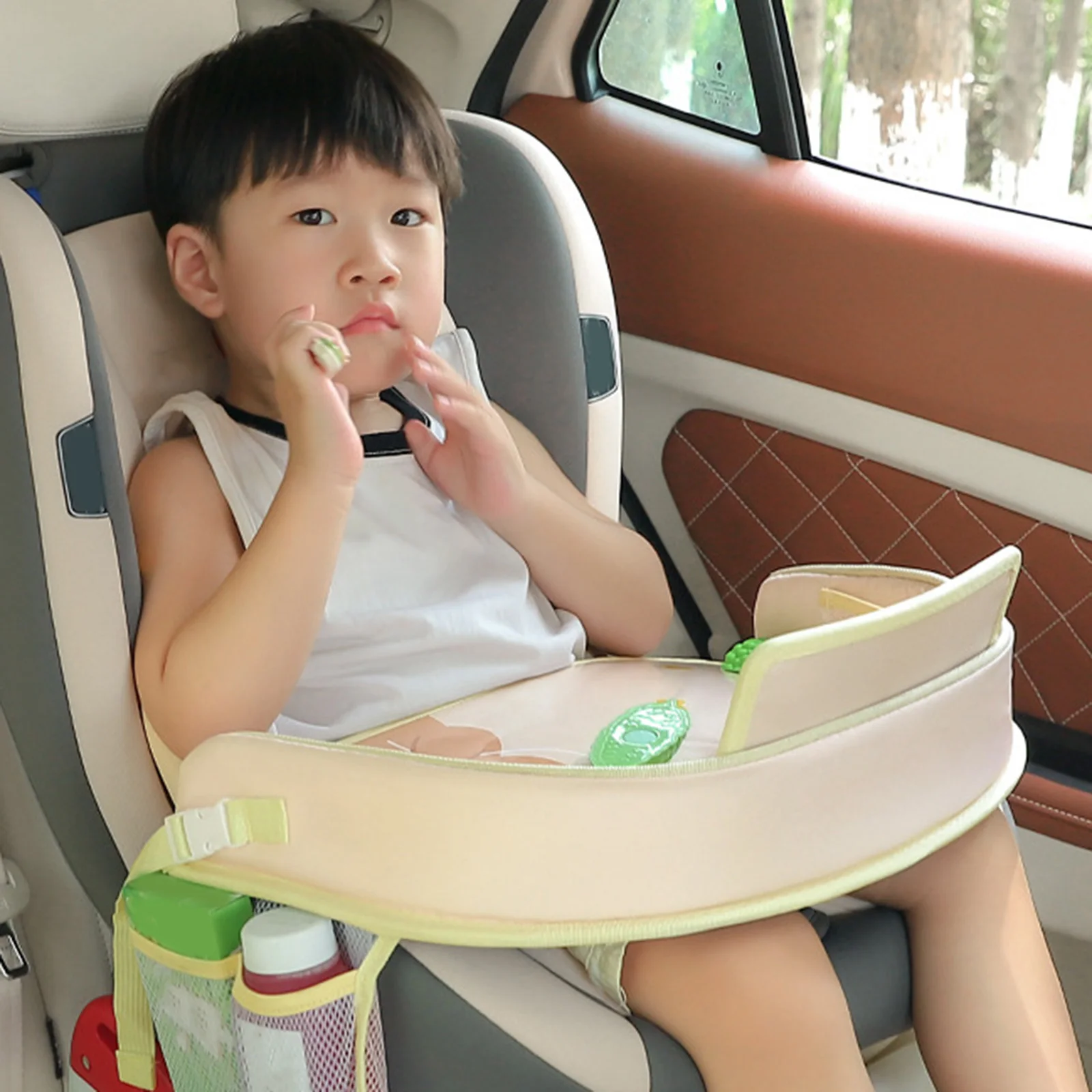 Multifunctional Baby Car Seat Storage Organizer Large Capacity Baby Car Storage Tray Table for Kids Travel