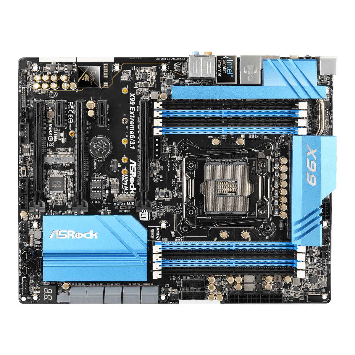ASRock X99 Extreme6/3.1 마더보드 지원 i7-6800K 6900K E5-4669 2695 2690 2629 2683 2609 1680 CPU 8xDDR4 2400MHz M.2 ATX