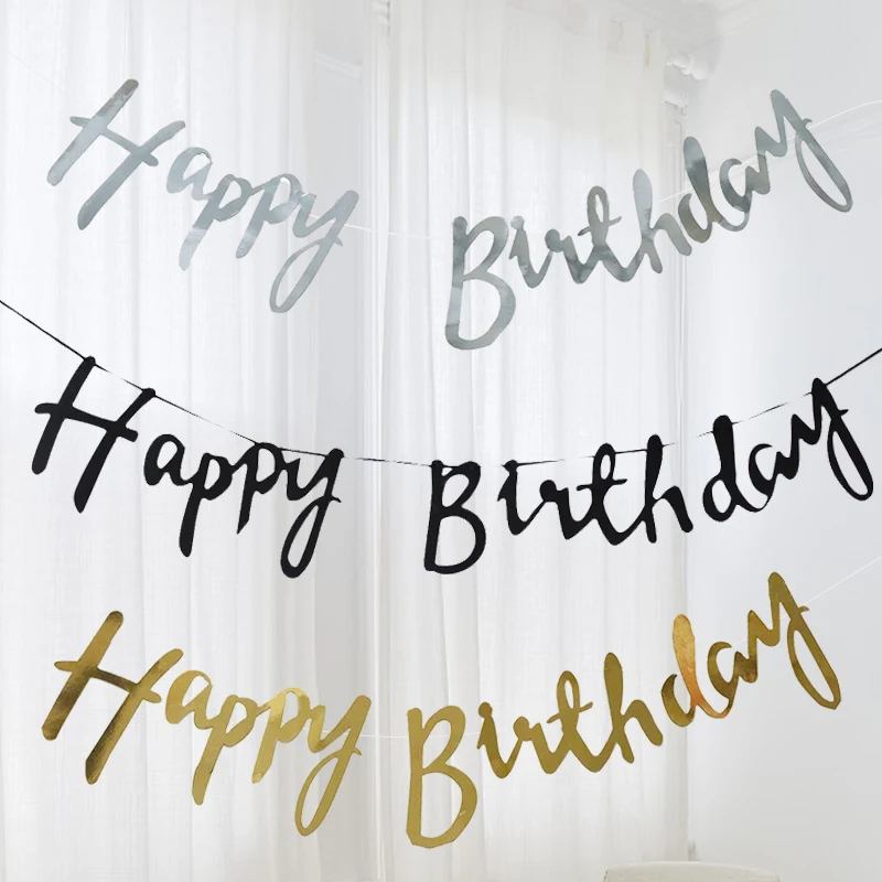 Birthday Banner Party Decorations Glitter Happy Birthday Banner for kids adults birthday Party Decorations Supplies
