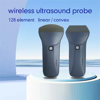 Scanner Ecografico Wireless con Sonda a 128 Elementi, WiFi Portatile, Lineare o Convessa, Compatibile con ISO Android Windows, Macchina Compatta