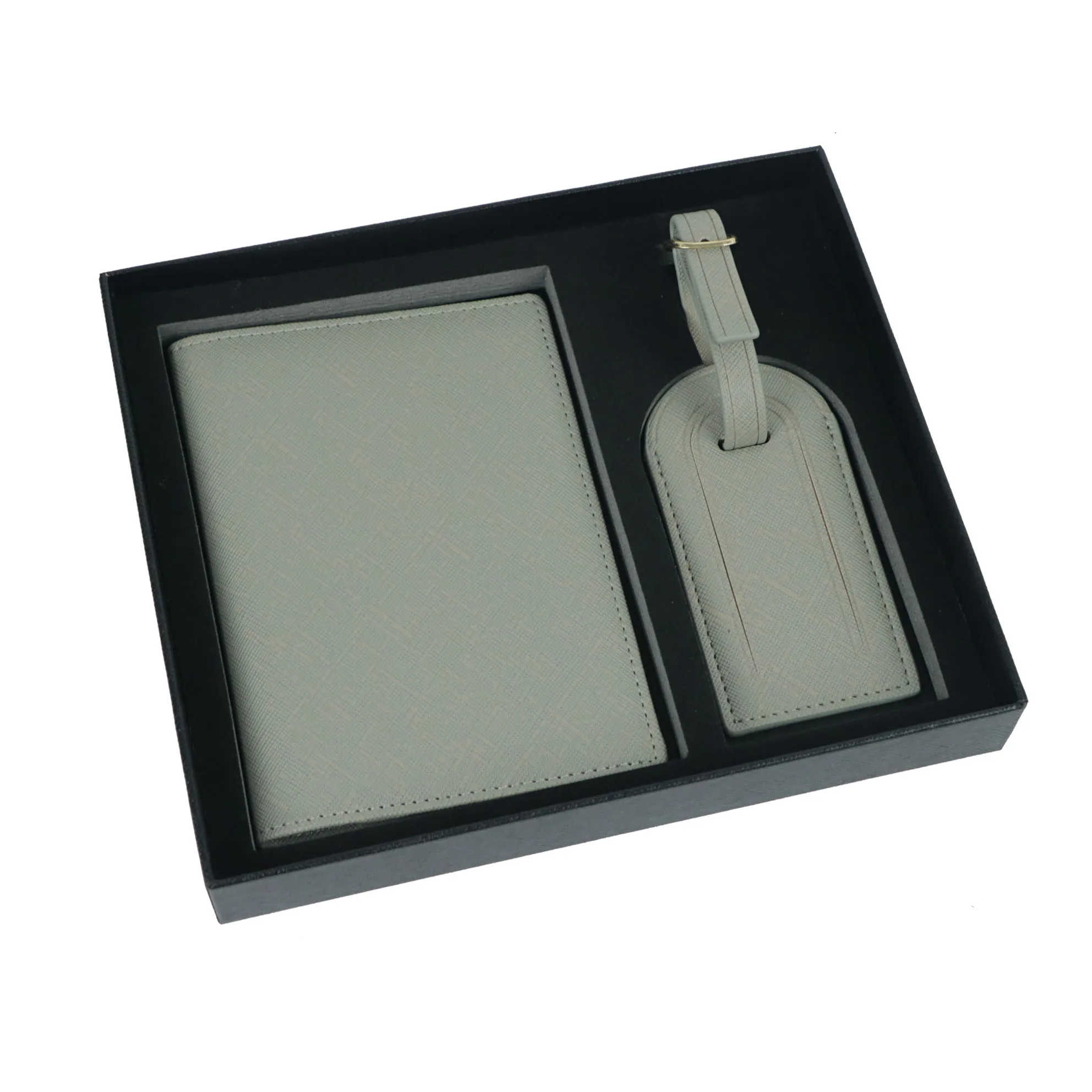 Personalized Passport Cover & Luggage Tag Set - Elegant Travel Accessories