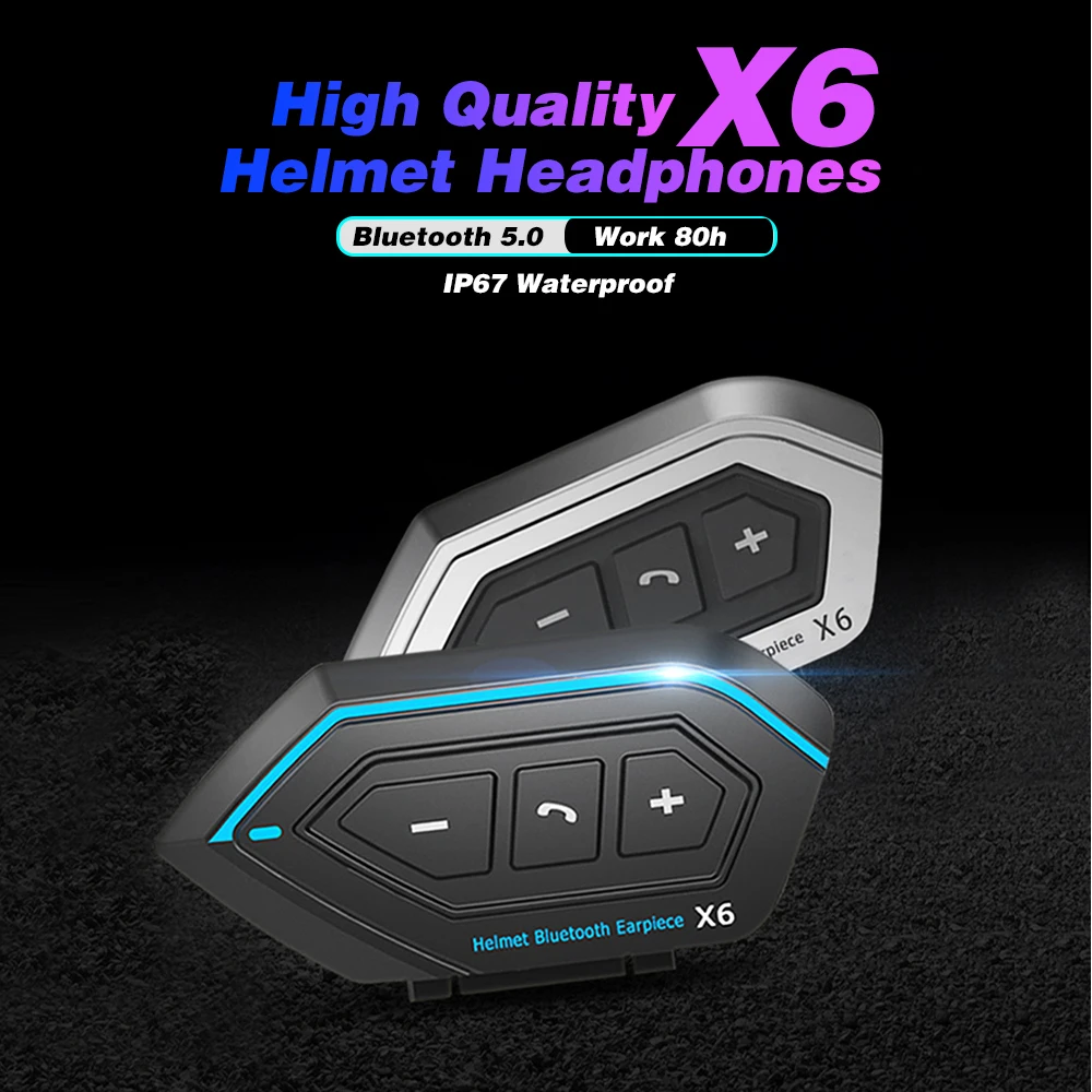 X6MotorcycleBluetoothSpeakerHelmetHeadsetWirelessMotorBike