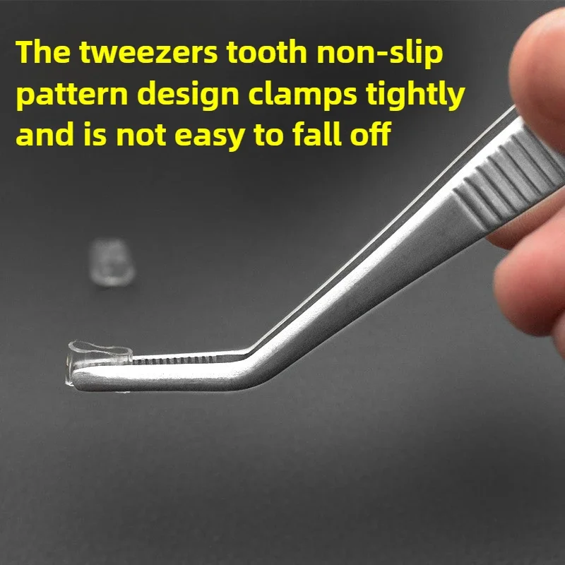 Precision Tweezers 430Stainless Multifuctional Steel Elbow Tweezers Aquarium Clip Long Tongs Medical Tweezers Forceps Pet Feeding Tools Non-slip