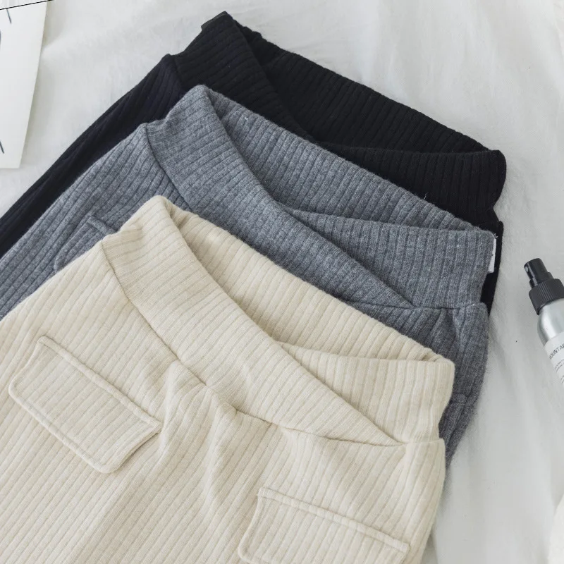 Spring and Autumn Pregnant Women Pencil Skirts Slim Hips Maternity Belly Skirts Low Waist Pregnancy A-Line Knitting Skirt
