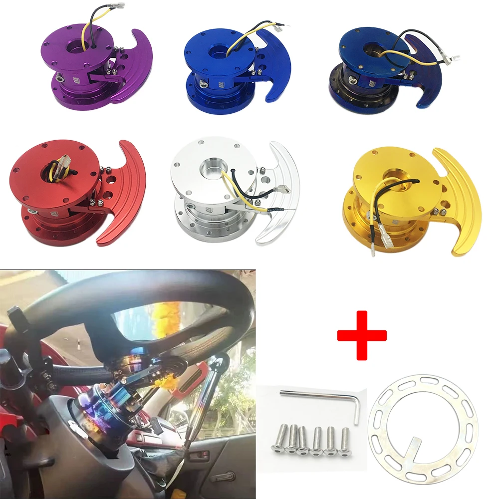 

WORKS BEL*GTC Racing Steering Wheel Quick Release Hub Kit Adapter Body Removable Snap Off Boss Kit Neo Chrome Burnt Blue Black
