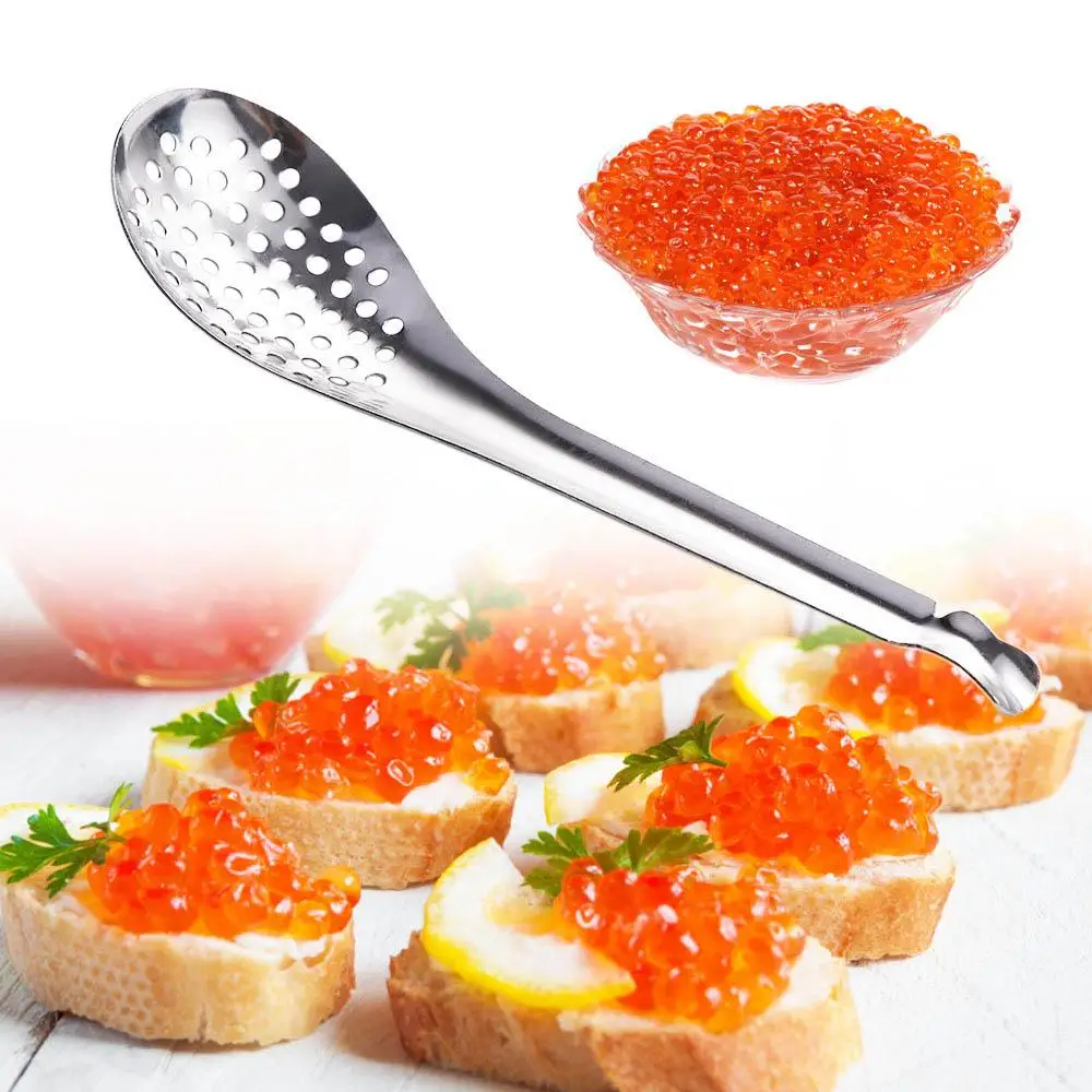 

Creative 56 Holes Dinner Colander Strainer Caviar Spoon Slotted Spoon Kitchen Tool Kitchen Gadgets