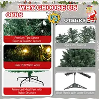 LEVELEVE Premium Pre-Lit 6FT Classic Artificial Holiday Christmas Tree w/1,000 Branch Tips,250 LED Lights for Home 3