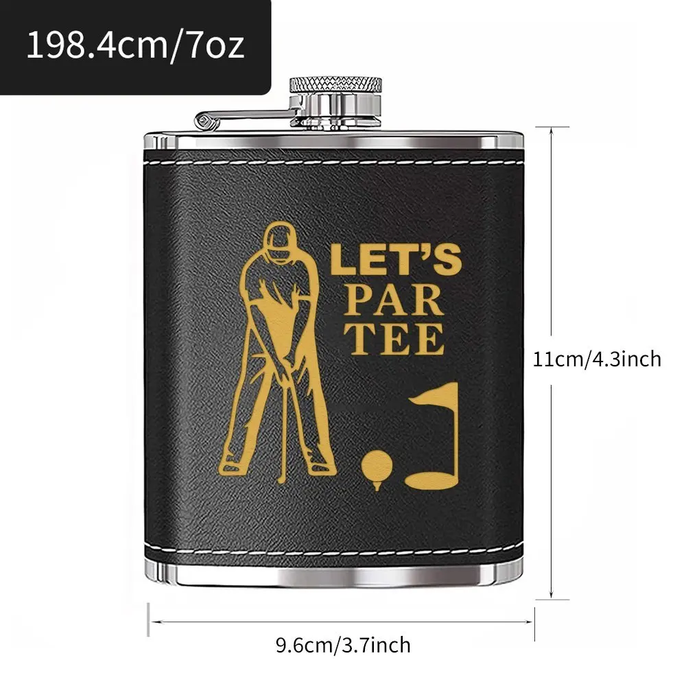 7온스 휴대용 포켓 힙 플라스크, 아버지의 날 선물 스테인리스 스틸 힙 플라스크 가죽 와인/위스키/주류용 남성 선물