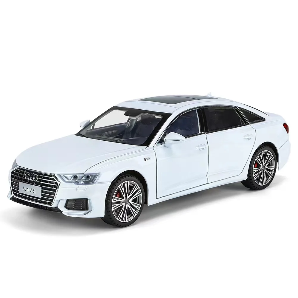 

1/18 AUDI A6L Alloy Car Model Toys Diecast Cars 6 Doors Opened with Sound Light Pull Back Scale Models Toys for Boys Gifts