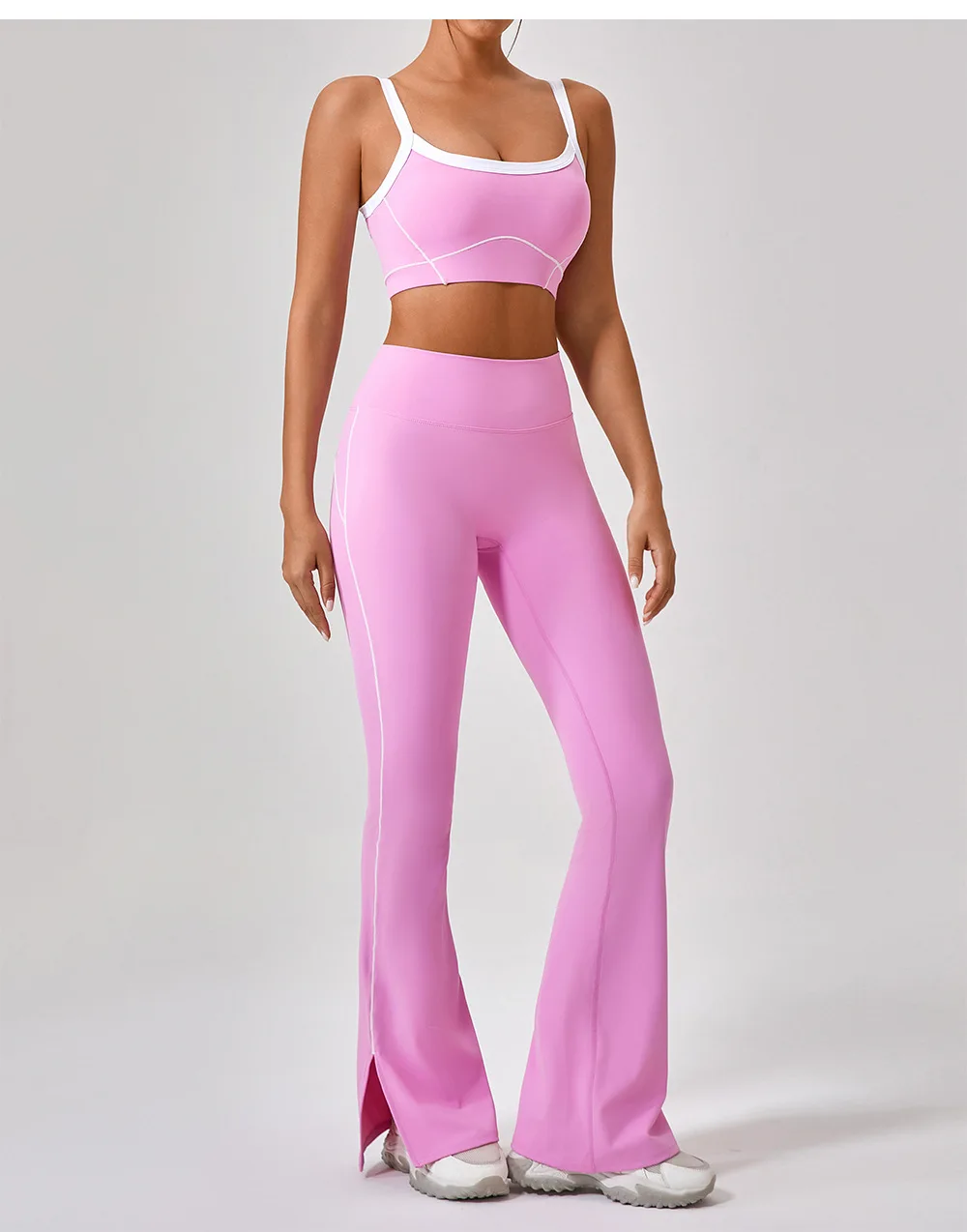 thumbnail image 1 of Conjunto de 2 piezas de yoga de una pieza ajustado para mujer con realce de cadera color rojo INS Network 2024, 1 of 5