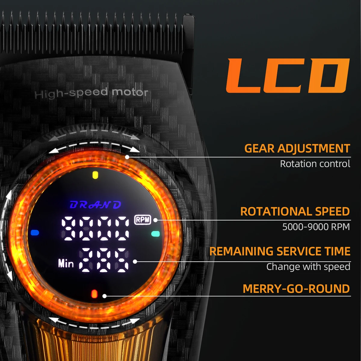 Kemei ماكينة قص الشعر الاحترافية 9000 دورة في الدق...