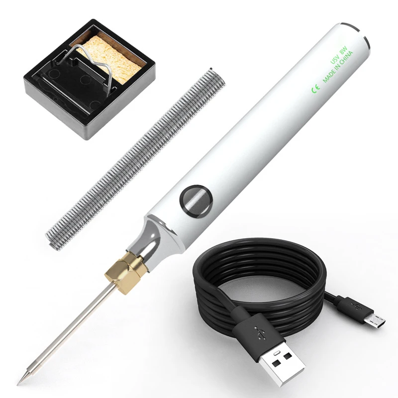 

8W USB Soldering Iron Set Adjustable Temperature Ceramic Core Heating Portable Home Welding Solder Repair Tools