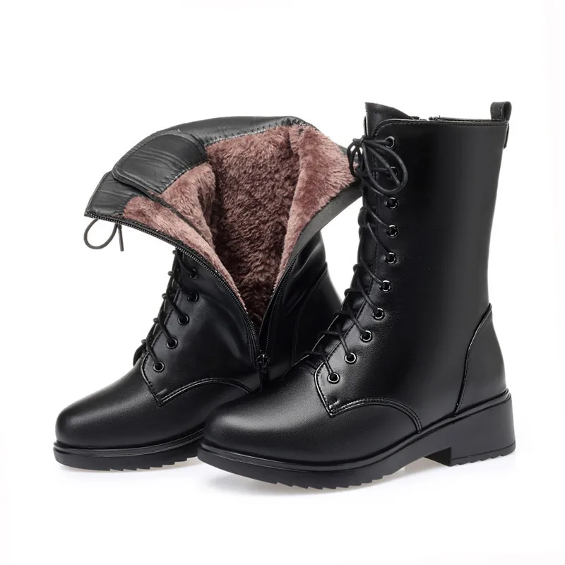 AIYUQI 2024 D Boots Women Shoes Winter New Genuine Leather Boots Women Military Large Size 41 42 43 Casual Marton Boots Women