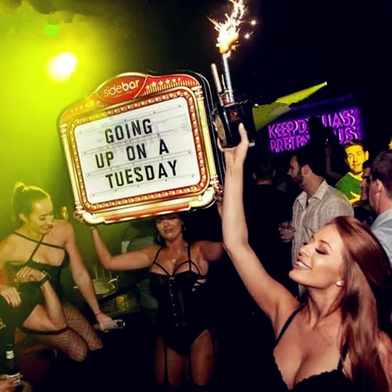 Shiny Party Decoration Bottle Presenter Board Sign KTV Customzed Neon Billboard For Nightclub Bar Decor