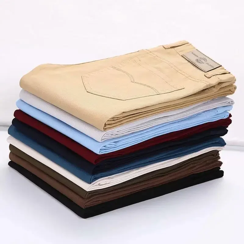 Pantaloni Casual da uomo primavera autunno gamba dritta Slim Fit pantaloni da esportazione leggeri in stile coreano tinta unita gioventù 1