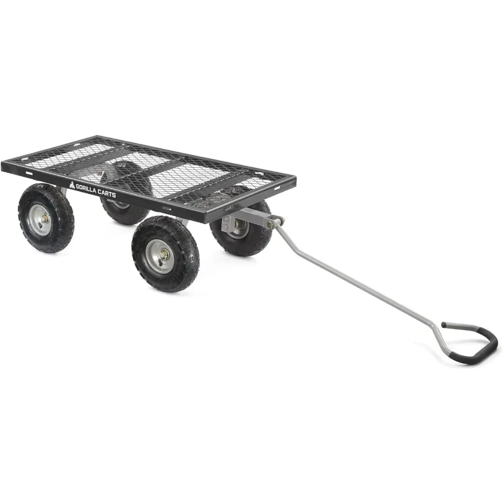 Steel Utility Cart Garden Wagon w/Handle & Removable Sides Up to 800lb 43.8"D x 21.25"W x 21.5"H