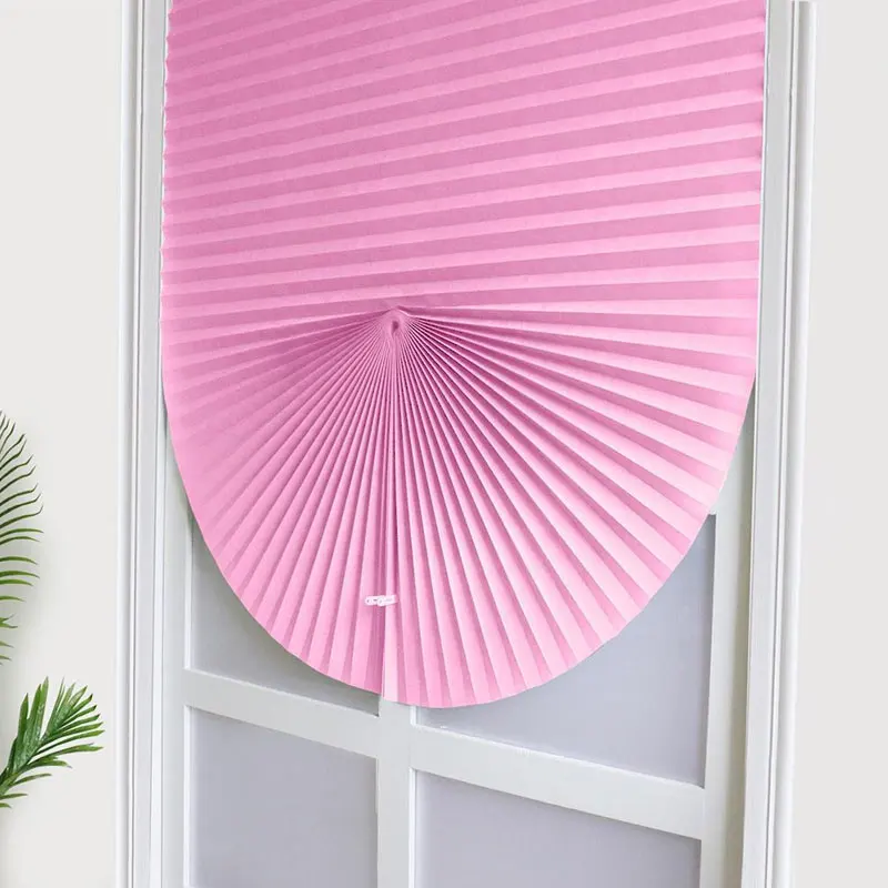 1Pc Shades Self-adhesive Half Windows Nonwoven Folding Curtain Bathroom Balcony Living Room Balcony Curtains Pleated Blinds 3