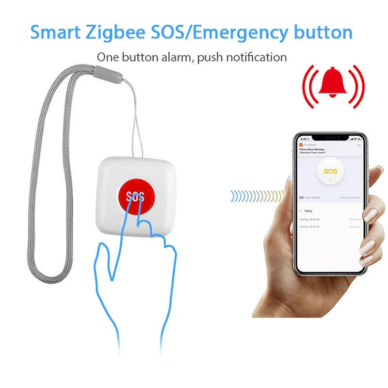 1PC WIFI Panic Button For Elderly Alarm Wireless SOS Button Emergency Panic Designed Compatible With Home Burglar Alarm