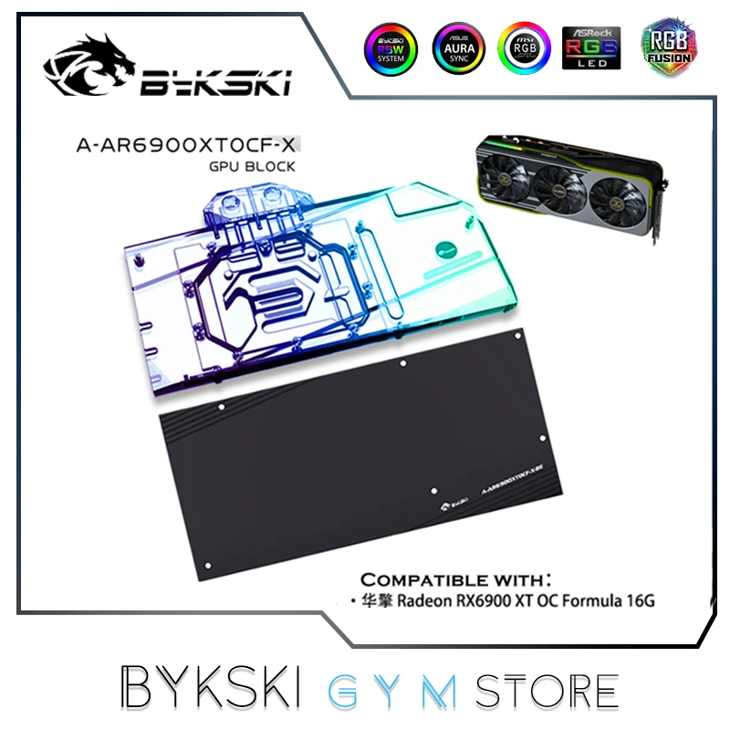 Bykski Vga Water Block Per Asrock Radeon Rx6900Xt Oc Formula 16G Gpu Card / Full Cover Radiatore Di Raffreddamento In Rame/A-Ar6900Xtocf-X
