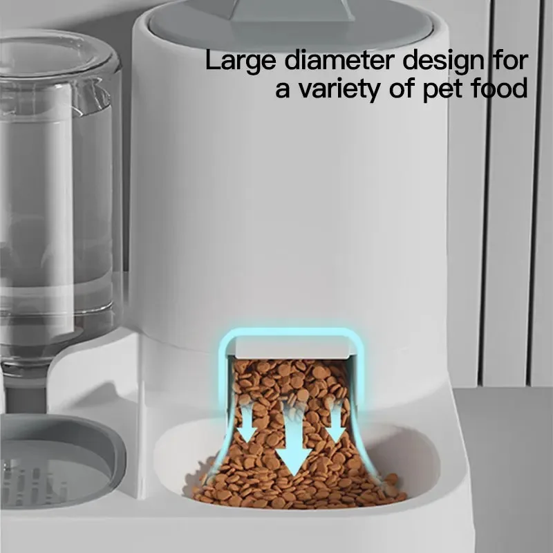 2 In 1 Cat Food Dispenser Automatic Pet Feeder Waterer Gravity Food Bowl Large Capacity Dry Food For Cats Dogs Puppies_voghion.com