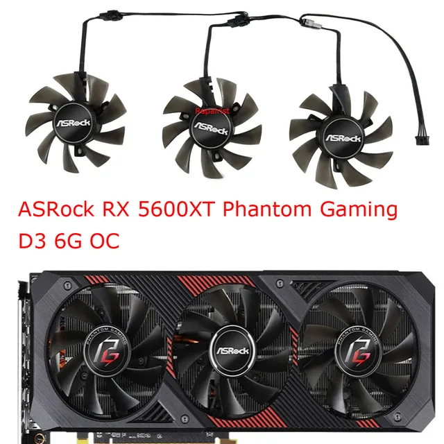 Asrock 5600 Xt 5700 Xt 3Pcs/Set,GA81S2U,Video Cards Cooling Fan