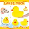 1/2 Pcs Rubber Duck 10.2 Inch Duck Toy Giant Rubber Duck Large Rubber Ducky Toy Squeaky Big Yellow Rubber Ducks 2