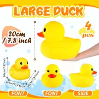 1/2 Pcs Rubber Duck 10.2 Inch Duck Toy Giant Rubber Duck Large Rubber Ducky Toy Squeaky Big Yellow Rubber Ducks 2