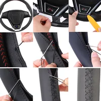 Hand Stitched Genuine Leather Car Steering Wheel Cover for Tesla Model 3 Model Y 2017-2023 Customize non-slip car accessories 4