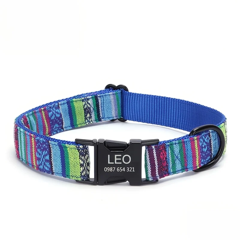 Hundhalsband med graverat metallspänne och namn_voghion.com
