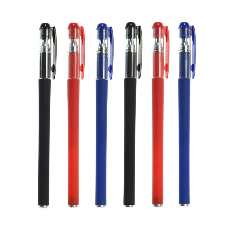 Three-Color Matte Gel Pen 0.5mm High-End Writing Business Office Signature Learning Stationery (Neutral Pen 1pc Refill 20pcs) 1pcs multi color pen multi functional three color module note taking task correction press the neutral pen school office supplie