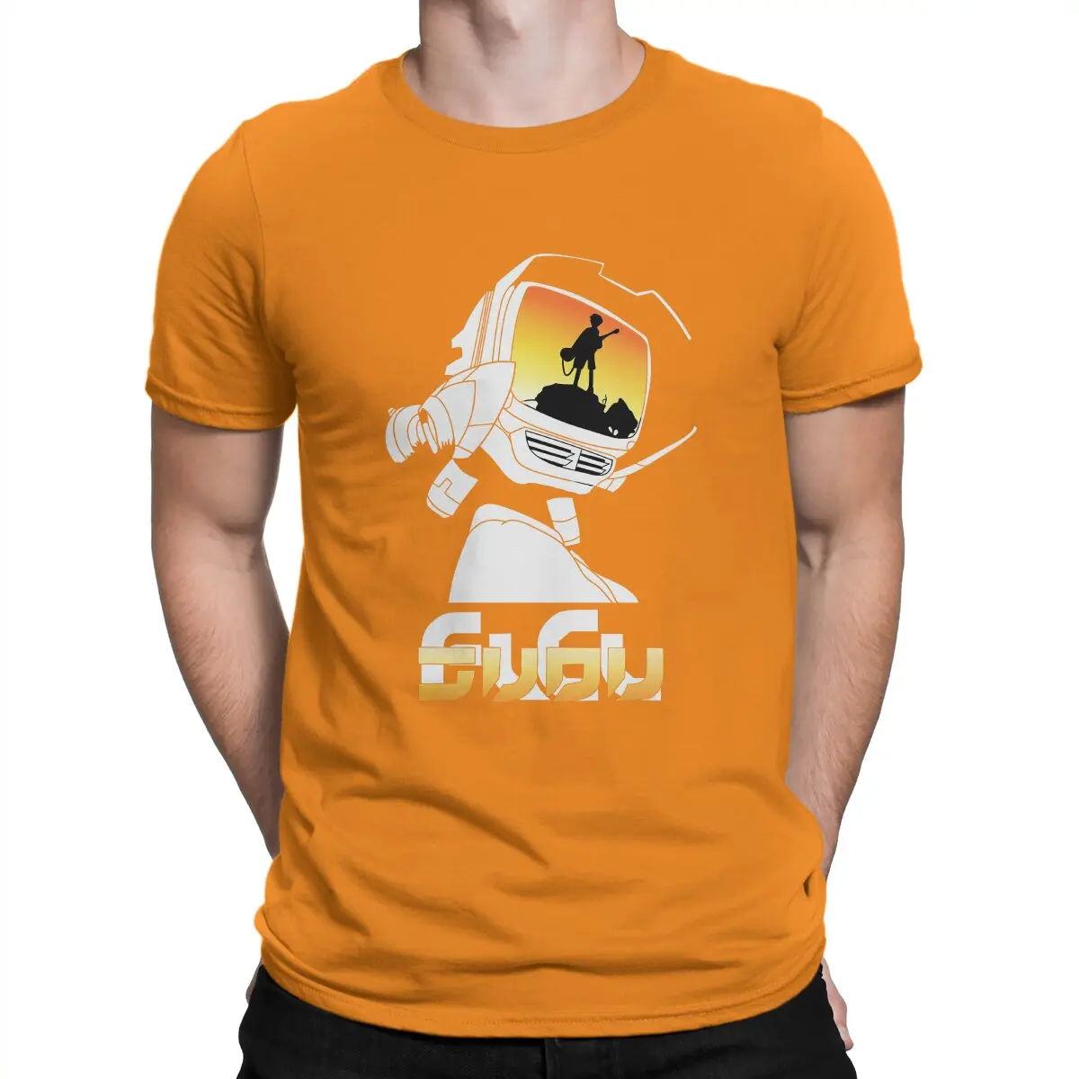 thumbnail image 1 of Camisetas para hombre FLCL, camiseta vintage de manga corta con cuello redondo, algodón puro, ideal para regalar., 1 of 7