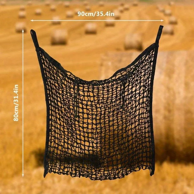 2Pcs Slow Feed Hay Nets for Horses, 31.4" * 35.4" Horse Feed Bag with Large Capacity and Small Opening for Horse Goat Feeder Full Day