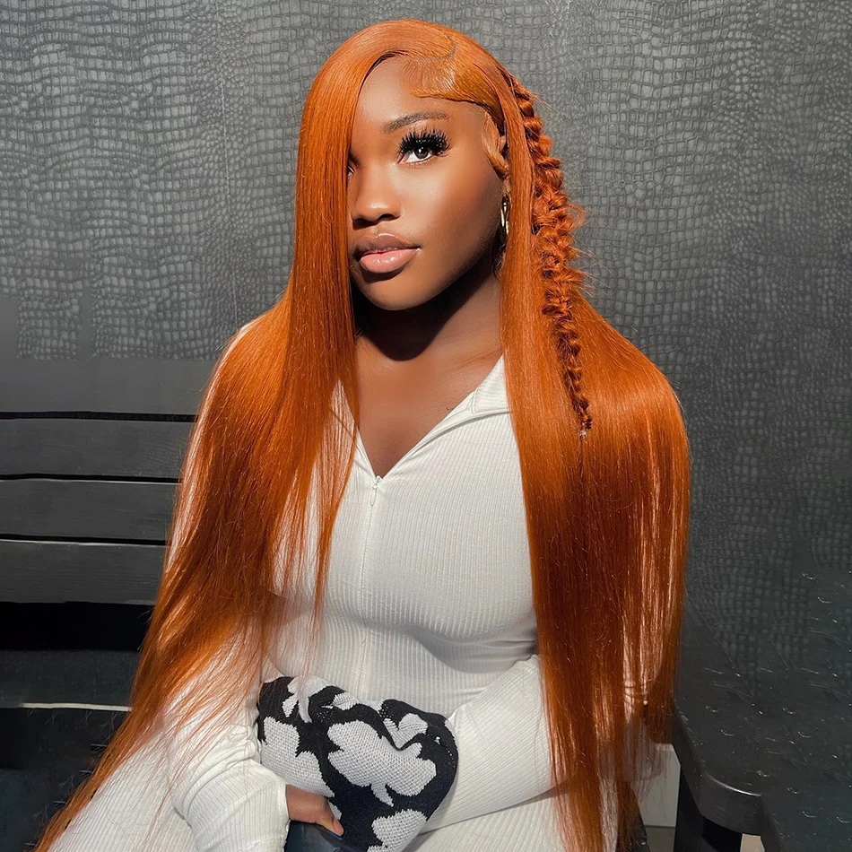 

Orange Ginger Lace Front Wig Human Hair Curly Lace Front Human Hair Wig Glueless Water Deep Wave 13X4 13X6 Hd Lace Frontal Wig