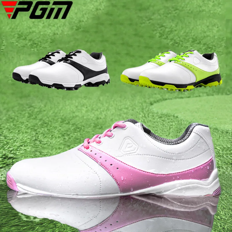 

PGM Women New Waterproof Outdoor Golf Sneakers Ladies Non-slip Studs Golf Shoes Microfiber Leather Soft Training Footwear