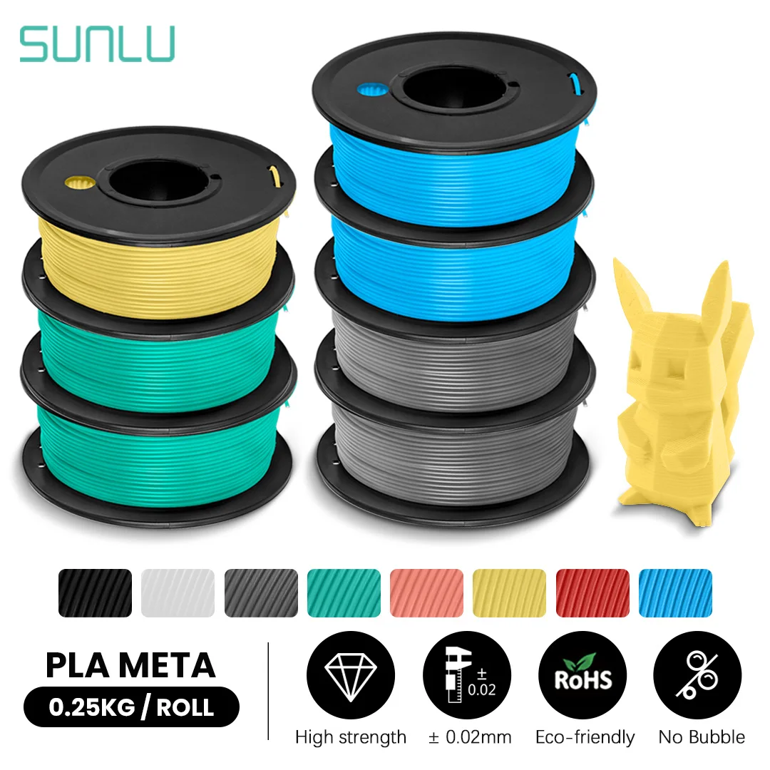 

SUNLU PLA Meta 7 Rolls 250G 3D Printer Filament 1.75mm Mini Spool Smooth High Toughness Good Impact Resistance Printing Material