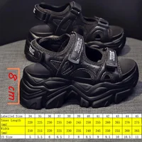 Fujin 8cm Women Sandals Platform Thick Sole Chunky Shoes Platform Ins Casual Summer Shoes Sandals Beige Black Comfortable - Image 3