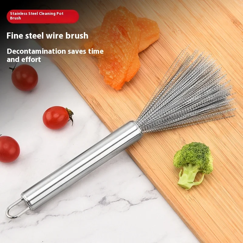 Stainless steel pot brush new large cleaning kitchenware without hiding dirt kitchen and household pot washing tool steel wire