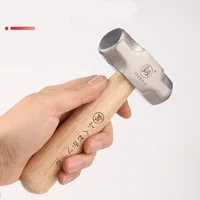 Fukuoka Mini Hammer FO-6028B Solid Wood Short Handle Octagonal Hammer 1LB High Carbon Steel Small Hammer Manual Hardware Tool 1