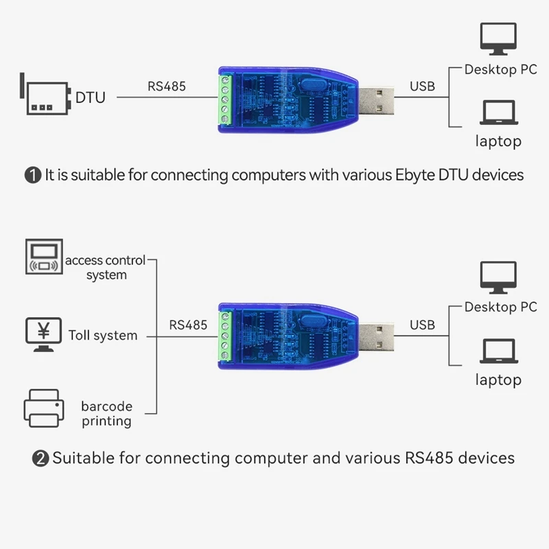 USB To RS485 RS232 Converter With FTDI FT232 Chip Compatible With Windows 10 8 7 XP And Mac OS X 2PCS