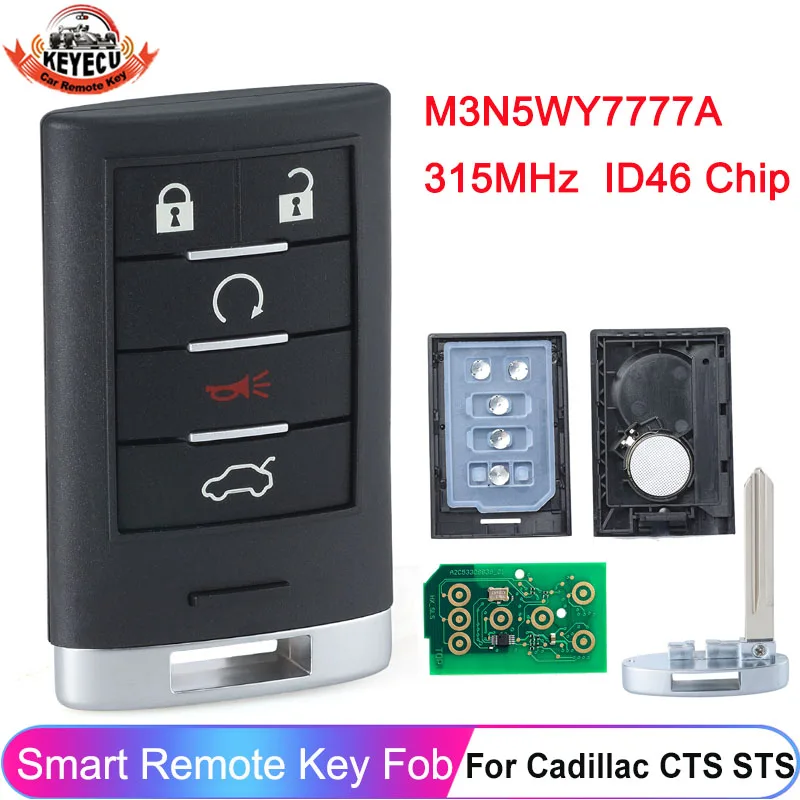 Keyecu M3n5wy7777a 315mhz Smart Remote Keyless Entry Fob Transmitter